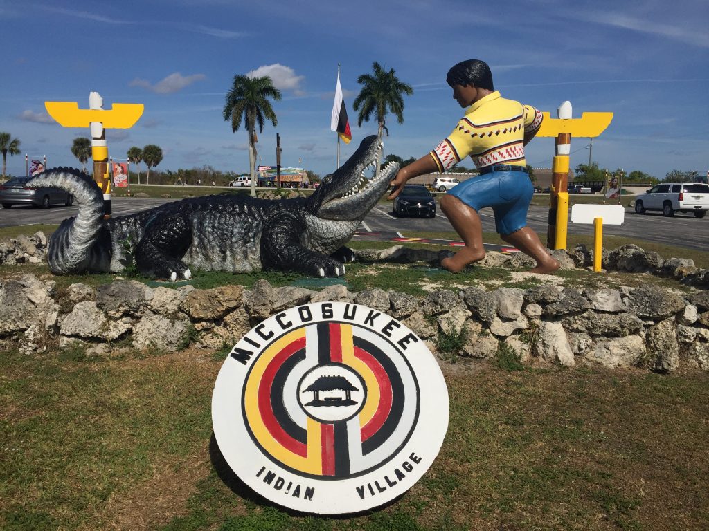 The entrance to the Miccosukee Indian Village. 